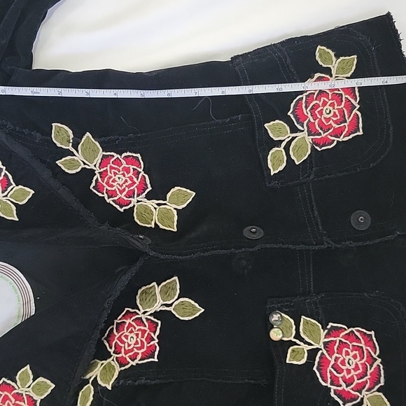 Joystick By Johnny Was Black Corduroy Embroidered Skull Roses Blazer - Picture 8 of 9